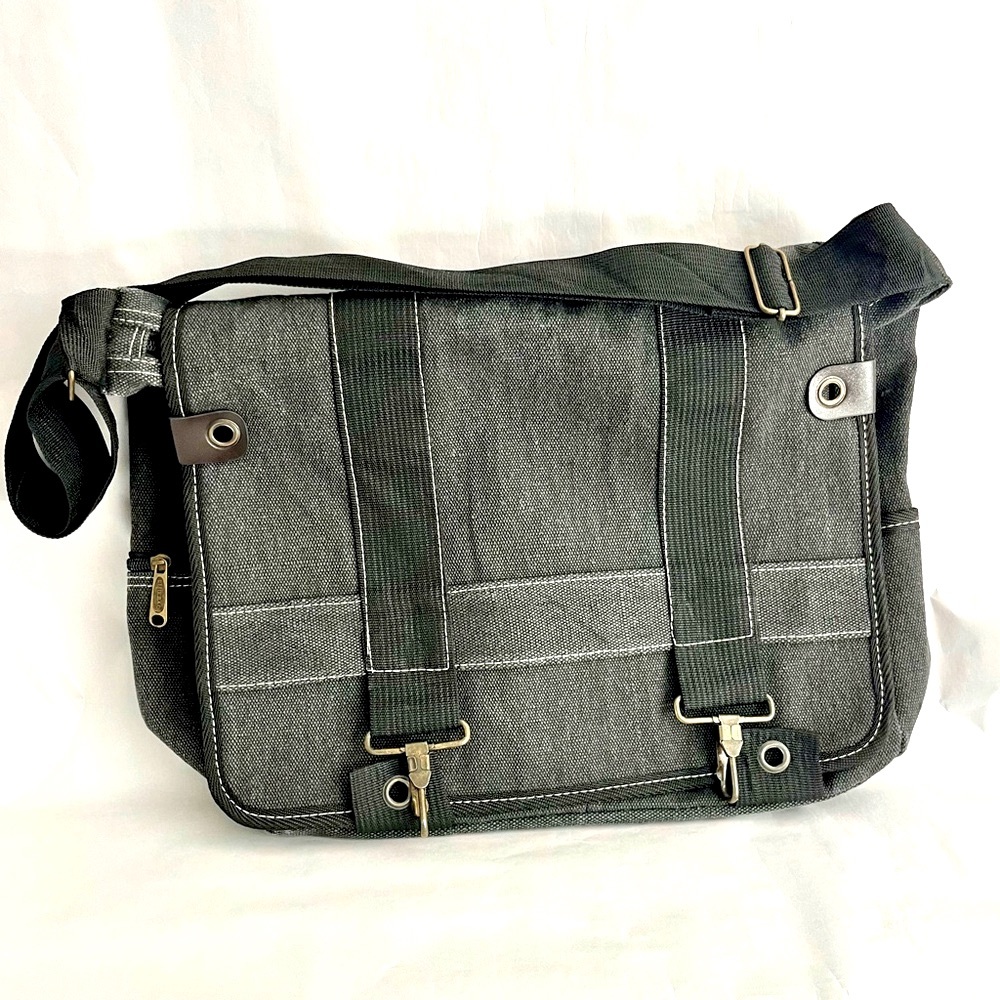 Canvas laptop computer brief Crossbody Utility Military Carryall bag by LIJIEBAO